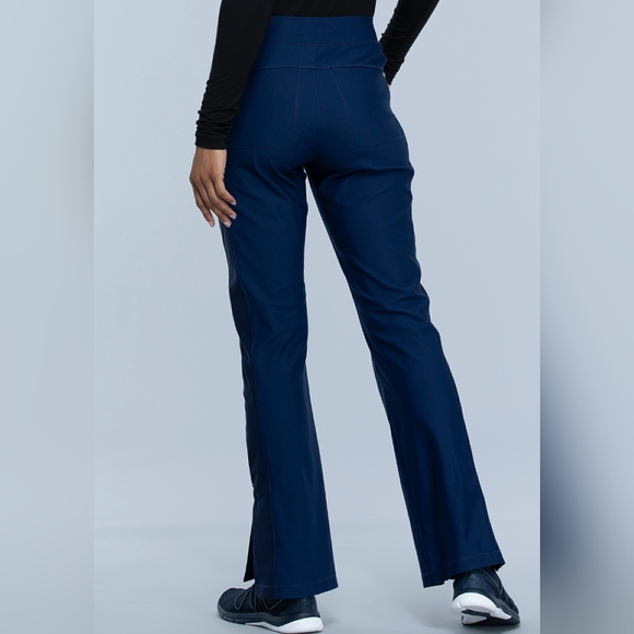 Cherokee Form NWT Navy Mid Rise Moderate Flare Leg Yoga Scrub Pants Small Tall - Picture 11 of 11